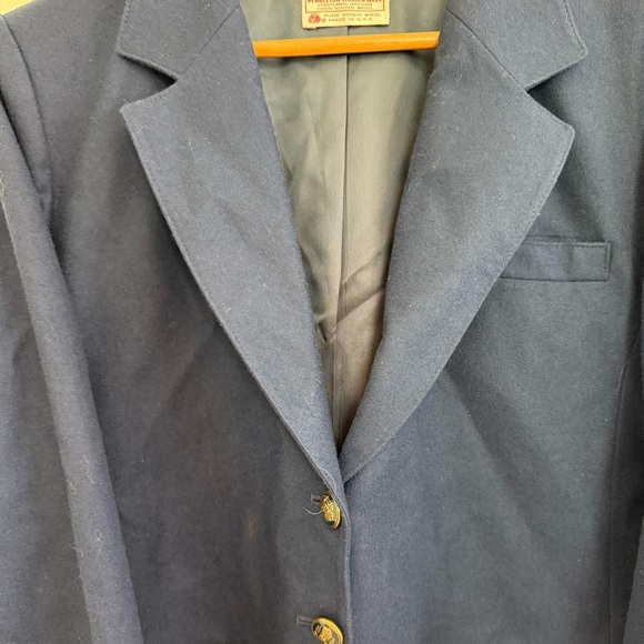 Pendleton Virgin Wool Blazer Jacket Women’s Vintage Blue USA Made Navy Anchor 16 - Picture 2 of 14